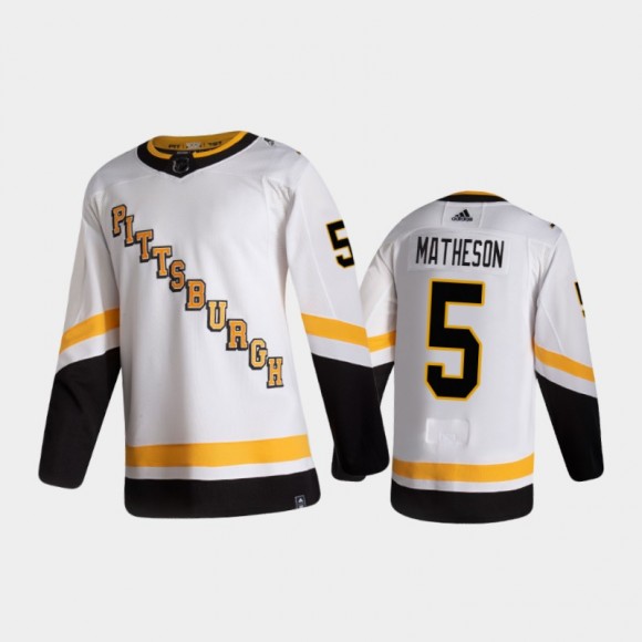 Men's Pittsburgh Penguins Mike Matheson #5 Reverse Retro 2020-21 White Special Edition Authentic Pro Jersey