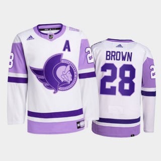 Connor Brown 2021 HockeyFightsCancer Jersey Ottawa Senators White Primegreen