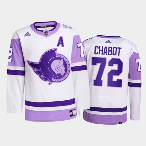 Thomas Chabot 2021 HockeyFightsCancer Jersey Ottawa Senators White Primegreen
