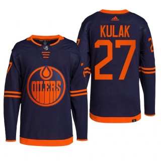 Edmonton Oilers 2022 Alternate Jersey Brett Kulak Navy #27 Primegreen Authentic Pro Uniform