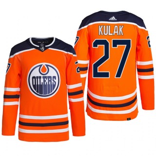 Edmonton Oilers 2022 Home Jersey Brett Kulak Orange #27 Primegreen Authentic Pro Uniform