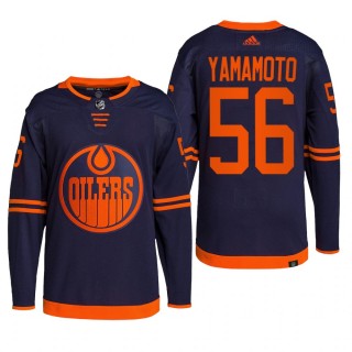 Edmonton Oilers 2022 Alternate Jersey Kailer Yamamoto Navy #56 Primegreen Authentic Pro Uniform