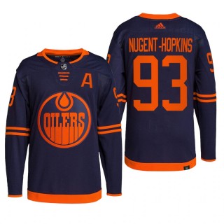 Edmonton Oilers 2022 Alternate Jersey Ryan Nugent-Hopkins Navy #93 Primegreen Authentic Pro Uniform