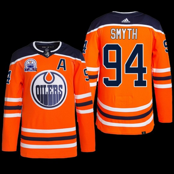 Hall of Fame patch Edmonton Oilers Ryan Smyth Jersey Authentic Pro Orange #94 Uniform