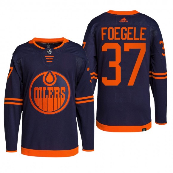 Edmonton Oilers 2022 Alternate Jersey Warren Foegele Navy #37 Primegreen Authentic Pro Uniform