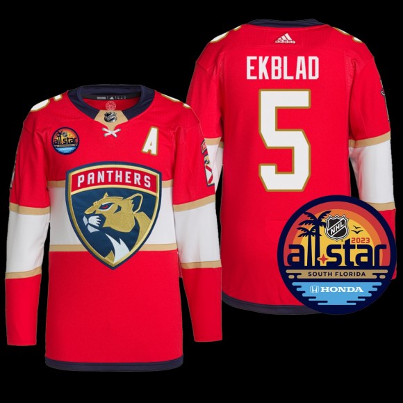 2023 NHL All-Star Florida Panthers Aaron Ekblad Jersey Authentic Pro Red #5 Uniform