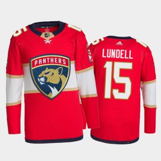 2021-22 Florida Panthers Anton Lundell Home Jersey Red Primegreen Authentic Pro Uniform