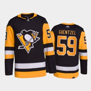 2021-22 Pittsburgh Penguins Jake Guentzel Opening Night Jersey Black Authentic Primegreen Uniform