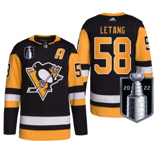 Kris Letang #58 Pittsburgh Penguins 2022 Stanley Cup Playoffs Black Authentic Pro Jersey