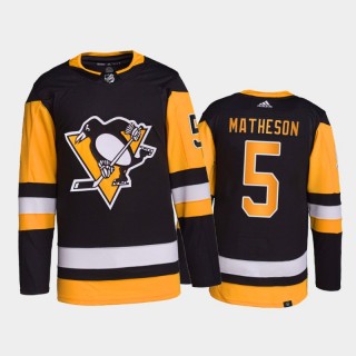 2021-22 Pittsburgh Penguins Mike Matheson Opening Night Jersey Black Authentic Primegreen Uniform