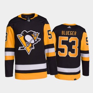 2021-22 Pittsburgh Penguins Teddy Blueger Opening Night Jersey Black Authentic Primegreen Uniform