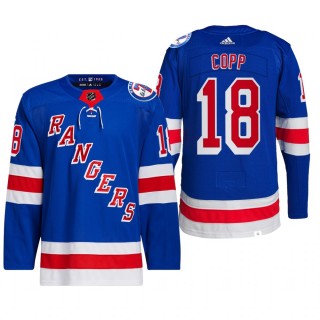 New York Rangers 2022 Home Jersey Andrew Copp Blue #18 Primegreen Authentic Pro Uniform