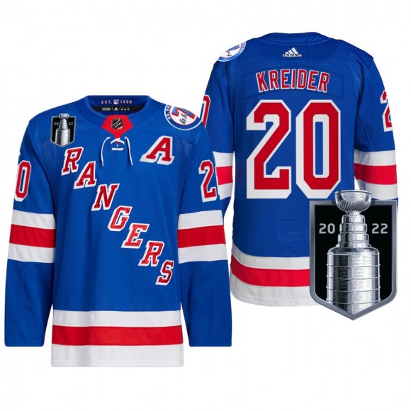New York Rangers Chris Kreider 2022 Stanley Cup Playoffs Jersey Royal Authentic Pro Uniform