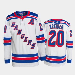 2021-22 New York Rangers Chris Kreider Away Jersey White Primegreen Authentic Pro Uniform