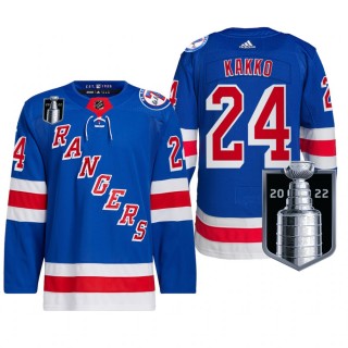 New York Rangers Kaapo Kakko 2022 Stanley Cup Playoffs Jersey Royal Authentic Pro Uniform
