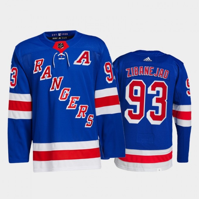 Mika Zibanejad New York Rangers Adidas Primegreen Authentic NHL Hockey Jersey - Home / S/46