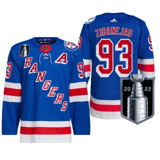 New York Rangers Mika Zibanejad 2022 Stanley Cup Playoffs Jersey Royal Authentic Pro Uniform