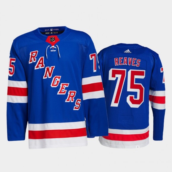 2021-22 New York Rangers Ryan Reaves Primegreen Authentic Jersey Blue Home Uniform