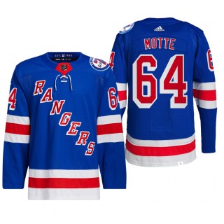 New York Rangers 2022 Home Jersey Tyler Motte Blue #64 Primegreen Authentic Pro Uniform