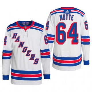 New York Rangers 2022 Away Jersey Tyler Motte White #64 Primegreen Authentic Pro Uniform