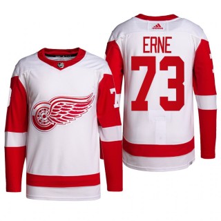 2022 Detroit Red Wings Adam Erne Away Jersey White Primegreen Authentic Pro Uniform