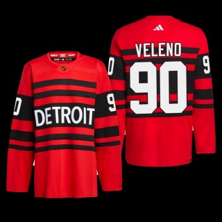 Joe Veleno Detroit Red Wings Authentic Pro Jersey 2022 Red #90 Reverse Retro 2.0 Uniform