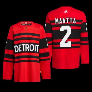 Olli Maatta Detroit Red Wings Authentic Pro Jersey 2022 Red #2 Reverse Retro 2.0 Uniform
