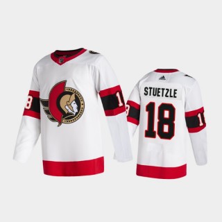 Ottawa Senators Tim Stuetzle #18 Away White 2020-21 2D Authentic Pro Jersey
