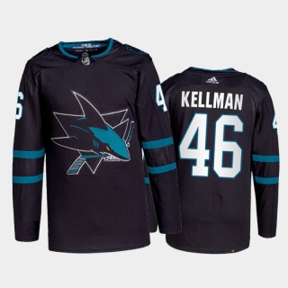 Joel Kellman San Jose Sharks Authentic Pro Jersey 2021-22 Black #46 Alternate Uniform