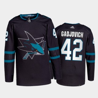 Jonah Gadjovich San Jose Sharks Authentic Pro Jersey 2021-22 Black #42 Alternate Uniform