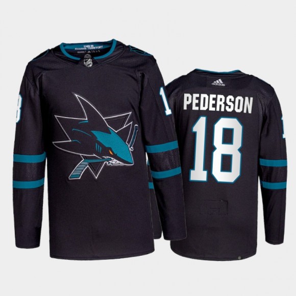 Lane Pederson San Jose Sharks Authentic Pro Jersey 2021-22 Black #18 Alternate Uniform
