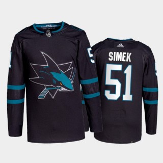 Radim Simek San Jose Sharks Authentic Pro Jersey 2021-22 Black #51 Alternate Uniform