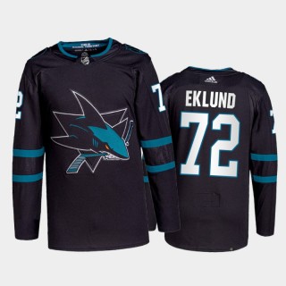 William Eklund San Jose Sharks Authentic Pro Jersey 2021-22 Black #72 Alternate Uniform