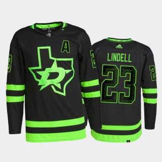 2021-22 Dallas Stars Esa Lindell Pro Authentic Jersey Black Alternate Uniform