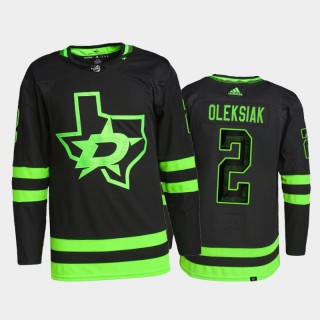 2021-22 Dallas Stars Jamie Oleksiak Pro Authentic Jersey Black Alternate Uniform