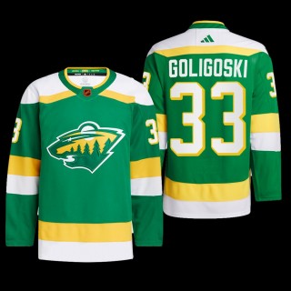 Minnesota Wild 2022 Reverse Retro 2.0 Jersey Alex Goligoski Green #33 Authentic Pro Uniform