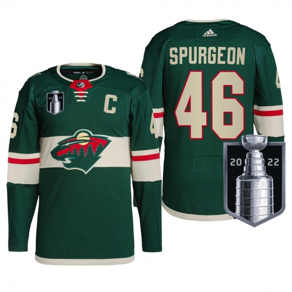 Jared Spurgeon Minnesota Wild 2022 Stanley Cup Playoffs Jersey Green #46 Authentic Pro Uniform
