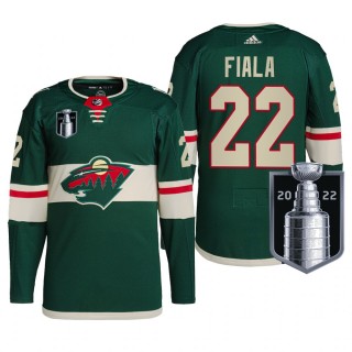 Kevin Fiala Minnesota Wild 2022 Stanley Cup Playoffs Jersey Green #22 Authentic Pro Uniform